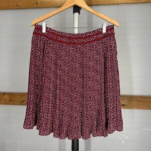 Banana Republic Diamond Pleated Lined Knee‎ Length  Skirt Red Blue White Sz 10